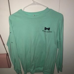 Teal blue Simply Southern long sleeve